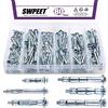 Swpeet Molly - Kit assortito di 80 bulloni, tasselli cavi perfetti per cartongesso, cartongesso e pannelli a pareti o soffitti - M4 × 32, M4 × 60, M5 × 52, M5 × 65, M6 × 52, M6 × 65 (kit assortito)