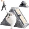 Generic TiraGraffi Triangolo Gioco Gatto, 45 Cm. Tappetino Giocattolo Corda Pallina, Gatti Adulti Cuccioli Grandi Piccoli Calmante Unghie, Accessori Giochi Animali Graffiatoio (TRIANGOLO 45 cm)
