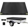 DELAIHUIL Telone per rimorchio nero, 214 x 122 x 13 cm, tessuto Oxford, impermeabile, antivento, protezione solare, antistrappo