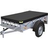 QINGYIWL Telo per Rimorchio 214×122×13 cm, Telone per Rimorchio con Corda per Telone e Strisce Riflettenti, Copri Rimorchio per Molti Tipi di Rimorchi Auto