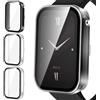 iVoler 3 Pezzi Cover con Vetro Temperato per Xiaomi Smart Band 8 PRO, Copertura Completa Custodia Rigida PC, HD Clear Pellicola Protettiva Anti-Graffio Case, 2 Trasparente + 1 Nero