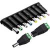 Guuzi 10 Pezzi Spine DC Universali 5,5 mm x 2,1 mm Femmina a Maschio Adattatore Jack Connettore Suggerimenti per Alimentazione Laptop