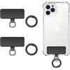 MoKo 2-Piece Phone Tether, cuscinetto per cordino telefonico in acciaio inossidabile, ricambio per 2 passanti a molla, adatto alla maggior parte delle custodie per telefoni a copertura totale, Nero