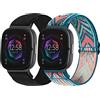 SITAFU 2 Pezzi Cinturino Compatibili con Fitbit Versa 3/Versa 4 Cinturino,Nylon Elastica Regolabile Cinturini di Ricambio Sport Strap per Donna Uomo