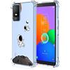 RankOne Custodia per Telefono Adatta per TCL 403 (6 Inches) Custodia con Disegno a Colori in Silicone TPU Trasparente - Astronauta 2