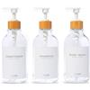 MaisoNovo Bottiglie per shampoo e balsamo Set di 3 - dispenser sapone doccia - 500ml Dispenser shampoo e bagnoschiuma - bottiglie di plastica chiara e Pompe bambù