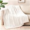 Whale Flotilla Coperta Morbida in Pile, Calda Coperta per Divano, Letto, Soffice e Accogliente, 130 x 170 cm, Bianco