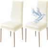 cecaro group Coprisedie con Schienale 6 Pezzi Elasticizzati, Impermeabili, Misura Universale, Coprisedia Soggiorno Cucina Moderna Lavabile Estraibile (crema)