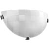 GICOS SRL Lampada applique in vetro mezza luna decorato bianco 30 cm attacco E-27 1 luce ORM-665103
