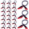 HICARER 24 Sciarpe Marinaio in Seta Imitata per Donna Fazzoletto Collo Nautica Blu Bianca Rossa Foulard Quadrata (Classico)