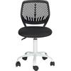 FurnitureR Sedia da scrivania ergonomica girevole senza braccioli, sedia da ufficio regolabile in altezza con ruote, comoda sedia da lavoro per casa, ufficio, camera da letto e studio