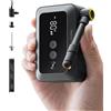 HOTO Pompa per Bicicletta, Gonfiaggio Rapido in 25 s, 150 PSI Mini Compressore Portatile, Pompa Elettrica Bici con Manometro, Valvole Presta e Schrader, per Bici da Corsa, MTB, Moto, BMX e Palloni