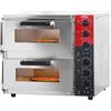 CROSSON Forno elettrico professionale per pizza con superficie di cottura 400 x 400 mm in pietra refrattaria per pizza e pane, temperatura superiore e inferiore indipendente fino a 350 ℃ su ogni