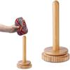 MisFun Porta Gomitolo, Svolgitore per Lana in Legno con Cuscinetti a Sfera, Porta Filato Girevole, Dispenser per Filato Uncinetto, Supporto per Dispenser per Filati, Supporto per Gomitoli in Legno