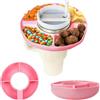 Silent-Qiaoyou 1 Pezzi Snack per Stanley per Accessori Tazza, Ciotola per Snack Stanley Cup, Contenitore per Snack a 4 Scomparti, per Cinema, Feste, Lavoro, Tempo Libero e per Gustare Diversi Snack (Rosa, 40oz)