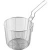 Easnea Cestello di scarico in acciaio inossidabile, cestino per friggere, cestello rotondo in rete metallica, cestino per bollire e bollire, scolapasta con manico, per cucinare e friggere (14 cm)