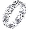 Silvora Anello da Donna Unisex in Argento Sterling 925 Catena Cubana Nodo Celtico Anello Sottile S925 Ragazza Anello Infinito Piccolo Grande Gioielli Anello per Eternità