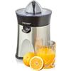 Cloer 6815 Spremiagrumi e Arance elettrico,cono di spremitura piccolo e grande, Funzione anti-goccia, spegnimento automatico, antiscivolo, lavabile in lavastoviglie, 100W, acciaio inossidabile