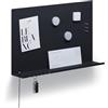 byde Pannello magnetico con calamite, Organizer per chiavi, Mensola per telefono con supporto per Cavo, 49 x 30 cm, Colore Nero