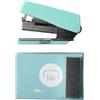 BQRKOTM 1 Pezzi Mini Pinzatrice Piccola, Spillatrice Ufficio, Spillatrice Piccola, Pinzatrice Ufficio, Gadget Scuola, Con 400Pcs Graffette Pinzatrice, Utilizzabile A Casa E In Ufficio (Menta Verde)