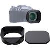 Haoge Paraluce quadrato in metallo per obiettivo Fujifilm XF 16-50mm F2.8-4.8 R LM WR, Fujinon XF 33mm F1.4 R LM WR, Fuji XF 23mm f/1.4 R LM WR, con un cappuccio sulla fotocamera XT5 XT4 XT50 XH2