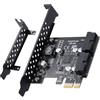 YABOANG PCIE a 2 porte 19Pin Scheda di espansione, USB 3.2 GEN1 Scheda PCI Express Super Speed 5Gbps per Windows 11/10/8.1/8/7/XP