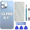LiXiongBao Sostituzione del coperchio del vetro posteriore 13 Pro per iPhone 13 Pro Sostituzione del vetro posteriore posteriore da 6,1 '' con kit di strumenti di riparazione (Blu Sierra)