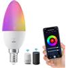 Wiby Lampadina Alexa E14 Wifi,Luci Alexa E14 C37,Dimmerabile Lampadina Smart 5,5W 360M Compatibile con Alexa/G00gle Home/App,1 Pezzi