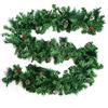 TRIXES Ghirlanda natalizia decorativa - Punta di neve alta 9 piedi con pigne - Ghirlanda di pino artificiale - Decorazione per la casa - Decorazione per scale e tavoli - Interni ed esterni - Verde