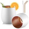 glastal Bicchieri da Cocktail Tazza caffè 450ml Bianco Bicchieri da Gin Set di 2 Bicchieri da Vino Bicchieri Acqua Vetro Tazza da caffè Tazzine Caffe Vetro per tè, Regalo Donna Uomo Compleanno Natale