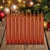 MIJOMA Set di Candele per Albero di Natale, Piramide, Feste di Compleanno e Torte - Lunga Durata, Ø 11 x 105 mm (10, Rosso Metallizzato)