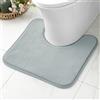 MIULEE Tappeto da Bagno Antiscivolo in Microfibra - Morbido, Assorbente, Lavabile - Forma a U per WC, 45x45 cm, Grigio Chiaro