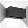 wisdom line Lampada a parete Applique Cubo a LED IP65 per interno/esterno 25W Regolabile 2200lumen Moderno Alluminio (Nero, Luce Fredda 6500K)