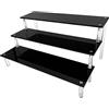 AZEAM Blocco Nero Acrilico Riser Blocco Organizzatori Smalto Acrilico Spezie Da Tavola Che Cadessero Cosmetici l'Artigianato Gioielli Torta Buffet Di Tortine Dessert Modello 1 PACK