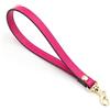 SHTGOI Cinturino da polso in pelle PU, portachiavi di ricambio, cinturino in pelle con moschettone, cinturino da tasca per borse, pochette, pochette e portachiavi, colore: rosso rosa
