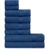 nottoc Set Asciugamani Bagno Blu Navy, Hotel, 100% Cotone, 2 Telo Doccia 70x140cm + 4 Asciugamani 50x90cm + 2 Asciugamani Ospiti 30x50cm, Asciugamani Bagno Viso e Bidet, Morbidi, Assorbenti
