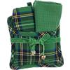 Blanc Mariclò' Set presina + 2 canovacci Natalizi Cotone Verde Scozzese