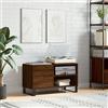 prissent Mobile Porta Dischi 85x38x48cm Legno Multistrato Libreria Stretta Mobile Basso Mobile Salotto Mobiletto TV Scaffale Porta CD Libreria Legno Porta Dischi Vinile Rovere Marrone
