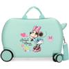 Disney Joumma Bags, Minnie Imagine, Valigia Cabina, Valigia per bambini, Realizzato in ABS, un materiale, Quattro Ruote Doppie di Giro multidirezionale, Chiusura a combinazione laterale., turchese,