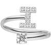 Purelei® Anello Lettere - Anello da donna in acciaio inossidabile resistente - Anelli impermeabili - Anelli regolabili dalla taglia 50 alla 60 - Gioielli alla moda per il tuo look personalizzato