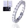 HALUKAKAH Anello Moissanite Uomo Tennis D Colore 1.5 ct Totale,Argento Sterling Placcato Platino,1.5 Carati Diamante Coltivato in Laboratorio,Misura 7,per Marito,Fidanzato,Compleanno,Anniversario