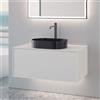 neoro n60 mobile La: 100 cm con 1 scomparto estraibile, lavabo nero spazzolato,, BN0737BB+BN0756WM, n60 [Mobili da Bagno > Mobili con Lavabo Integrato]