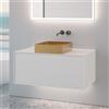 neoro n60 mobile La: 100 cm con 1 scomparto scomparto estraibile, lavabo La: 40 cm oro spazzolato,, BN0735BG+BN0756WM, n60 [Mobili da Bagno > Mobili con Lavabo Integrato]