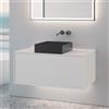 neoro n60 mobile La: 100 cm con 1 scomparto scomparto estraibile, lavabo La: 40 cm nero spazzolato,, BN0735BB+BN0756WM, n60 [Mobili da Bagno > Mobili con Lavabo Integrato]