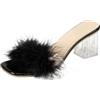 Vhersily 2024 Sandali da Donna con Tacco Alto in Piuma Pantofola Pelliccia Sexy Punta Aperta Medio Comode Eleganti Fluffy A Ciabatte Cutie Spillo A