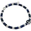 Aloha® Bracciale Nautico Uomo Ancora Rosa dei Venti Pietra Naturale Agata Blu e Sfere in Acciaio Idea Regalo Regolabile (Ancora)
