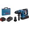 Bosch Professional BITURBO Martello perforatore a batteria GBH 18V-34 CF (con mand. inter. SDS plus, 5,8 J, incl. mod. Bluetooth, 2 batt. ProCORE18V 8.0Ah, caricabatteria GAL 1880 CV, in valigetta)