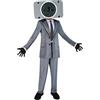 NECA Rubies Speakerman per bambino e bambina, Tuta, maschera e guanti, Licenza Ufficiale Skibidi Toilet, per Carnevale, cosplay, e feste