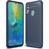 generale Custodia Compatibile con Huawei Honor 10 Lite/P Smart (2019) POT-LX3 POT-LX1 POT-AL00 COVER protezione flessibile GEL SILICONE soft slim CASE matte MORBIDA TPU + Pellicola VETRO temperato (blu)