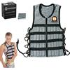 HYPERWEAR Hyper Vest PRO - Gilet zavorrato unisex, tessuto elasticizzato traspirante, sottile e regolabile, pre-caricato con pesi in acciaio più piccoli per gilet zavorrati (4,5 kg, M), nero/argento
